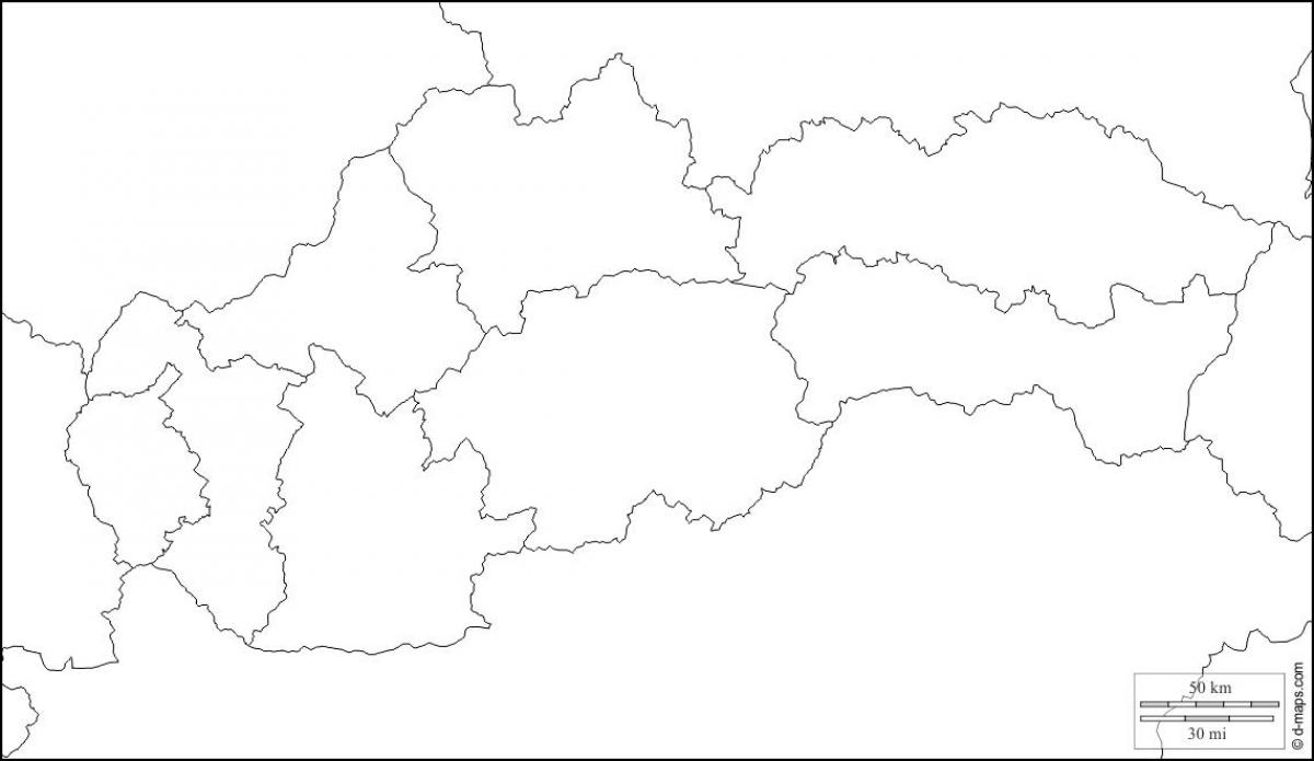 mapa ng Slovakia blangko 