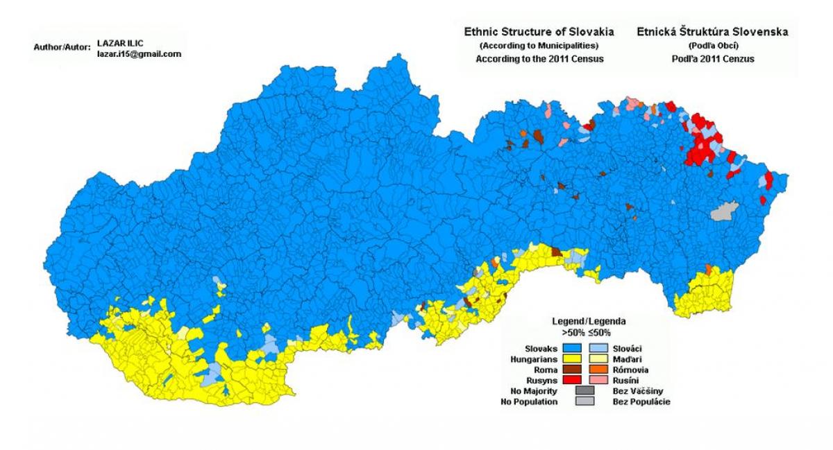 mapa ng Slovakia etniko