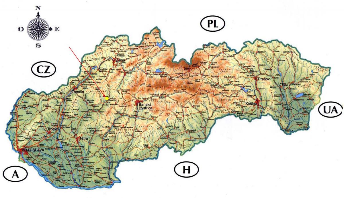 mapa ng Slovakia kastilyo