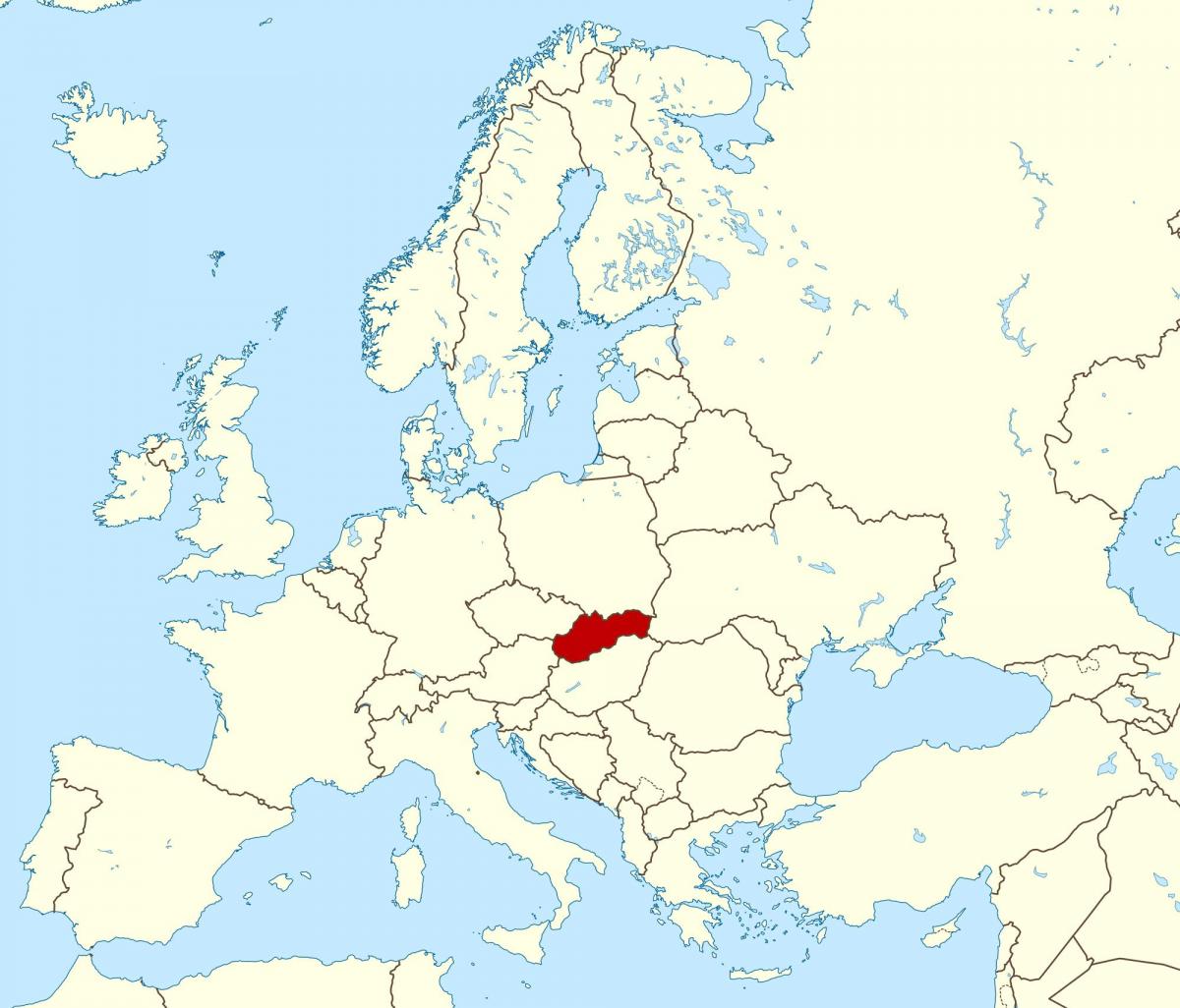 mapa ng Slovakia mapa ng europa