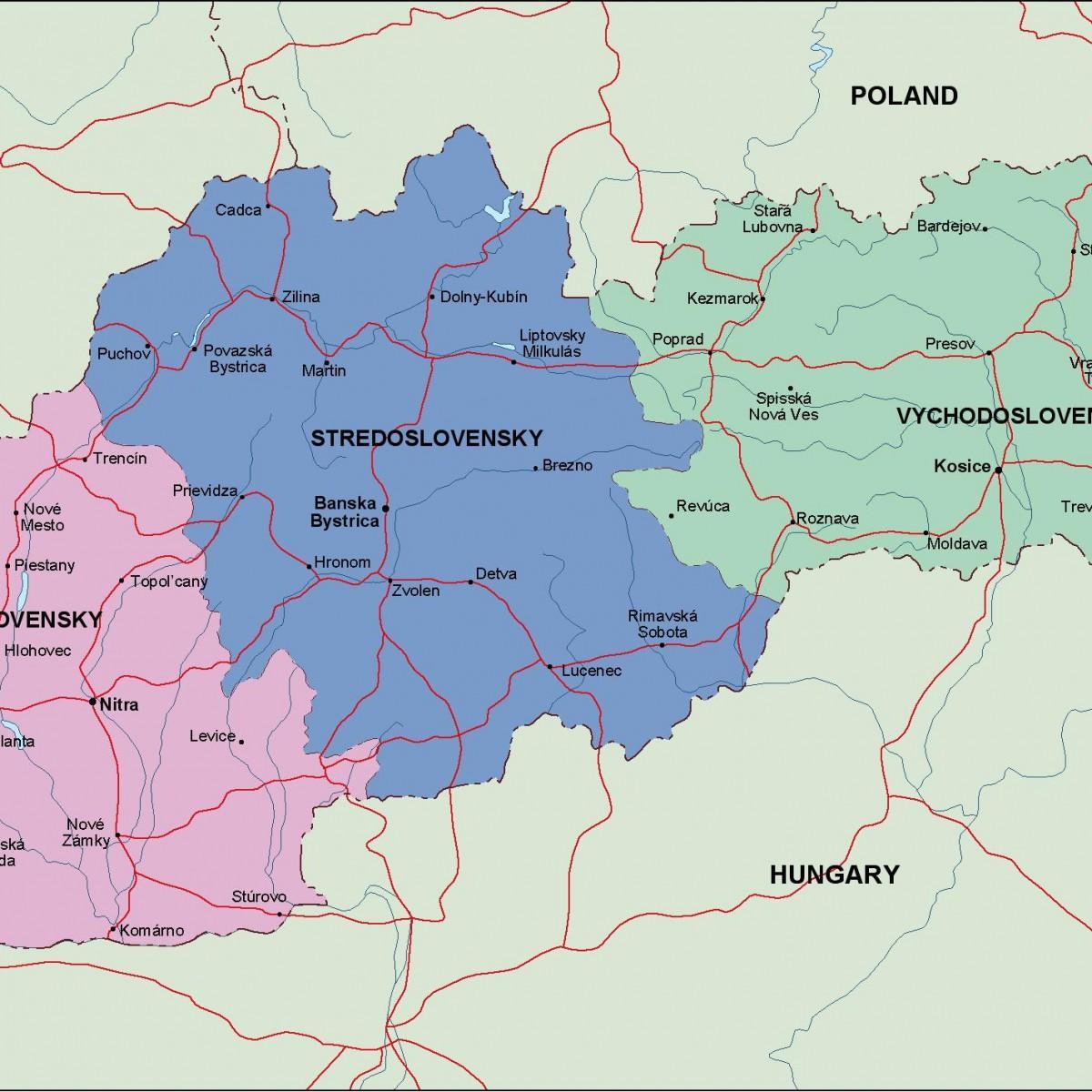 mapa ng Slovakia pampulitika