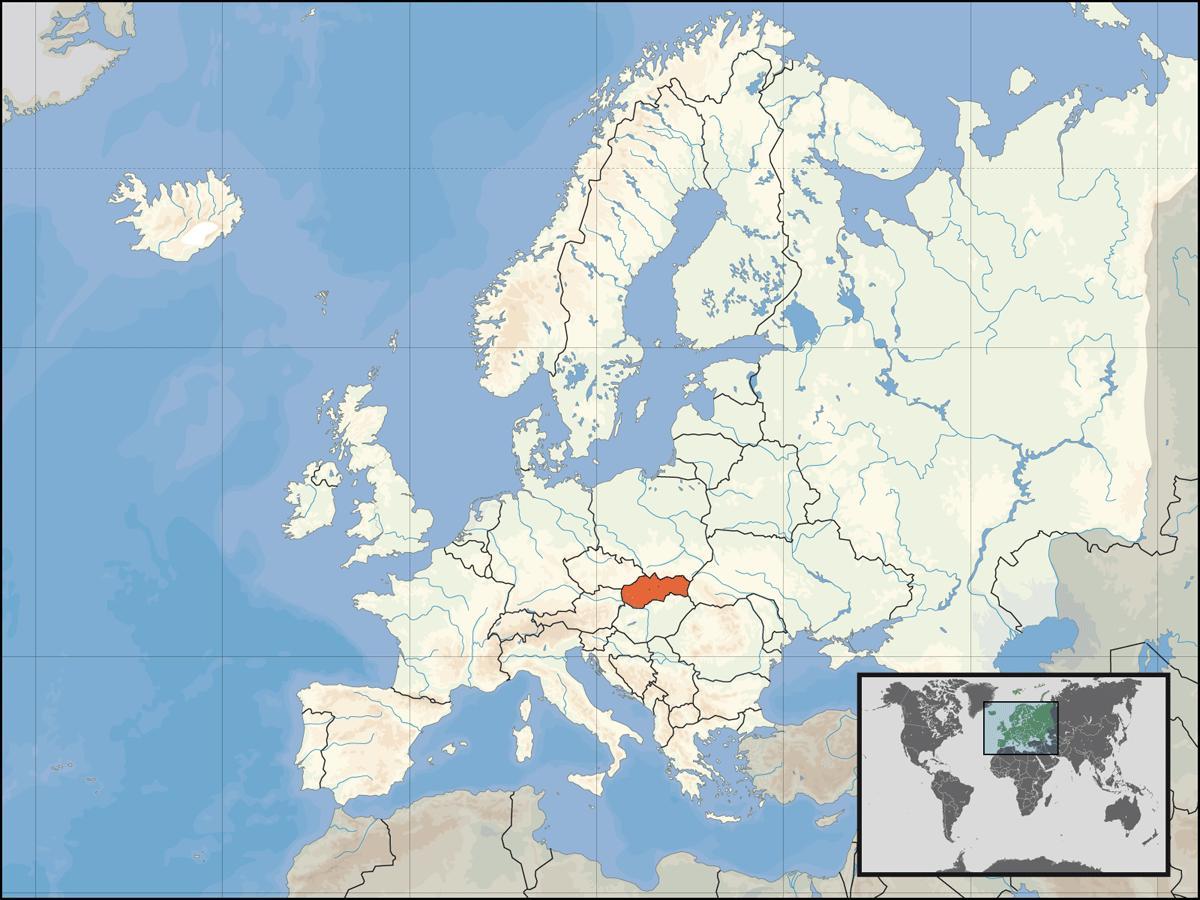 Slovakia lokasyon sa mapa ng mundo