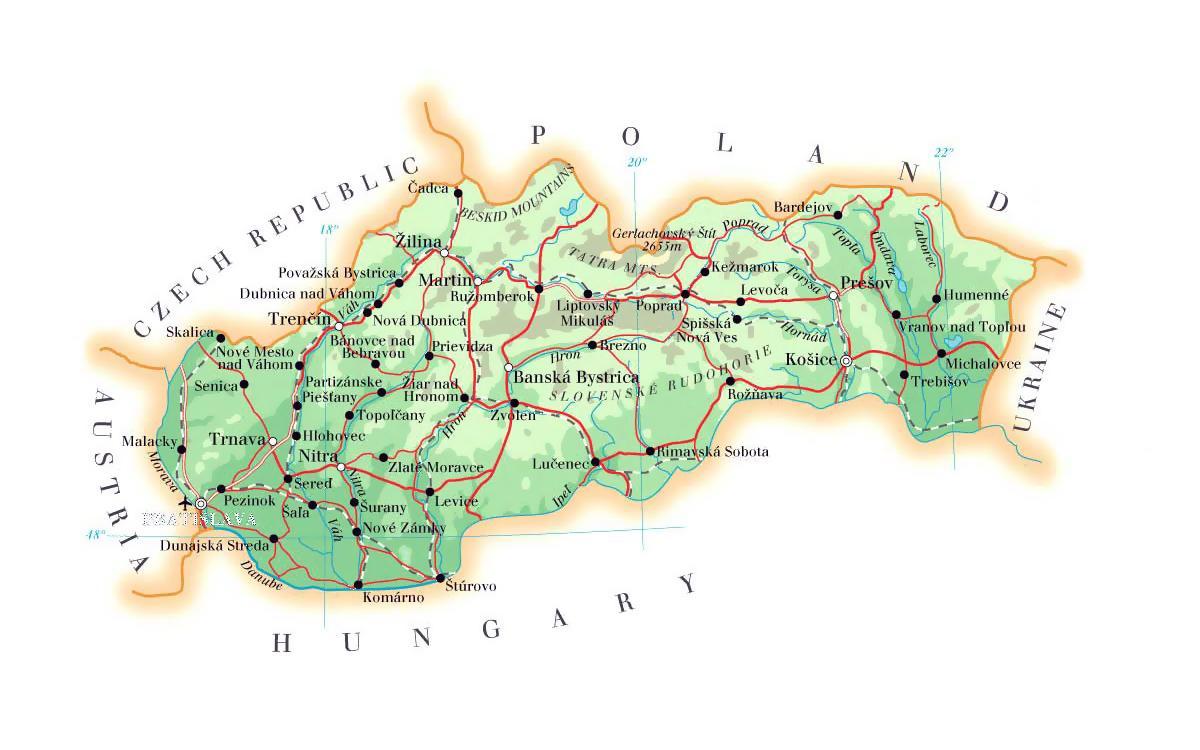 mapa ng Slovakia ski resorts