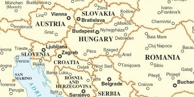 Mapa Slovakia nakapalibot na mga bansa