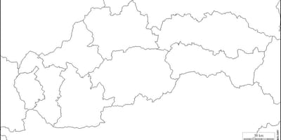 Mapa ng Slovakia blangko 