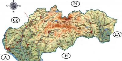 Mapa ng Slovakia kastilyo