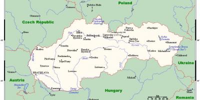 Mapa ng Slovakia sa mga lungsod